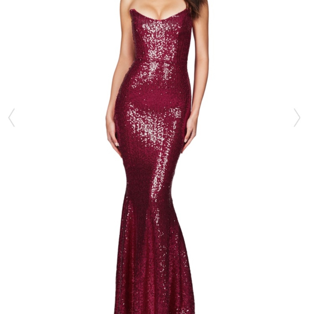 Nookie Shine Gown in Burgundy